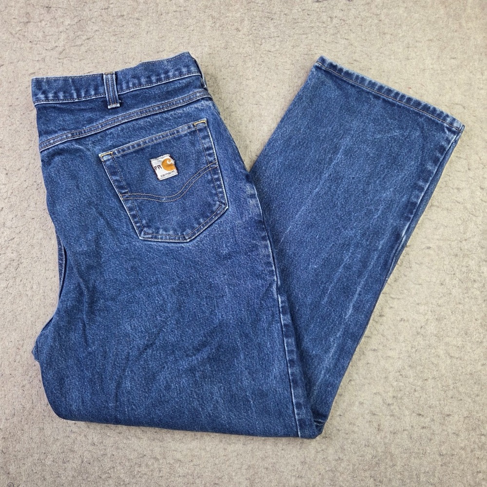 Carhartt 280-83 FR Work Jeans Men's 42x32 Blue Denim Cat 2 Flame Resistant B1